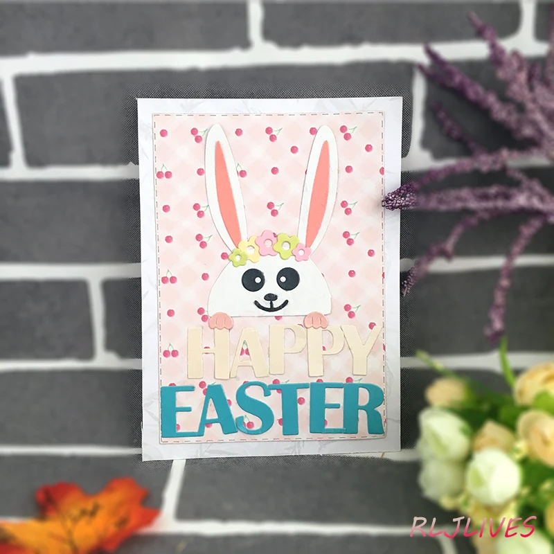 

Happy Easter Letter Metal Cutting Dies Stencils for DIY Scrapbooking Stamp/photo album Decorative Embossing DIY Paper Cards