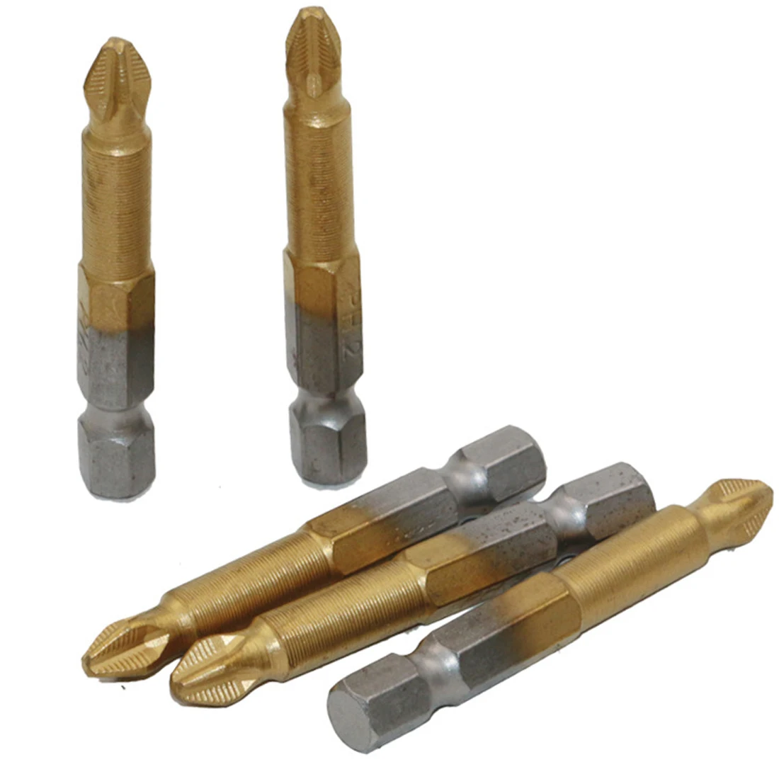 

1 Set(5pcs) Titanium Coated 1/4" Hex Shank PH2 50mm Length Anti Slip Electric Screwdriver Bits with Magnetic Tip