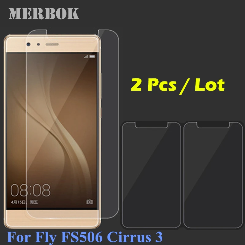 

2Pcs/Lot Anti-fingerprint Tempered Glass For Fly FS506 Cirrus 3 / FS 506 Cirrus3 5.0 inch 2.5D Screen Protector Film Wholesale