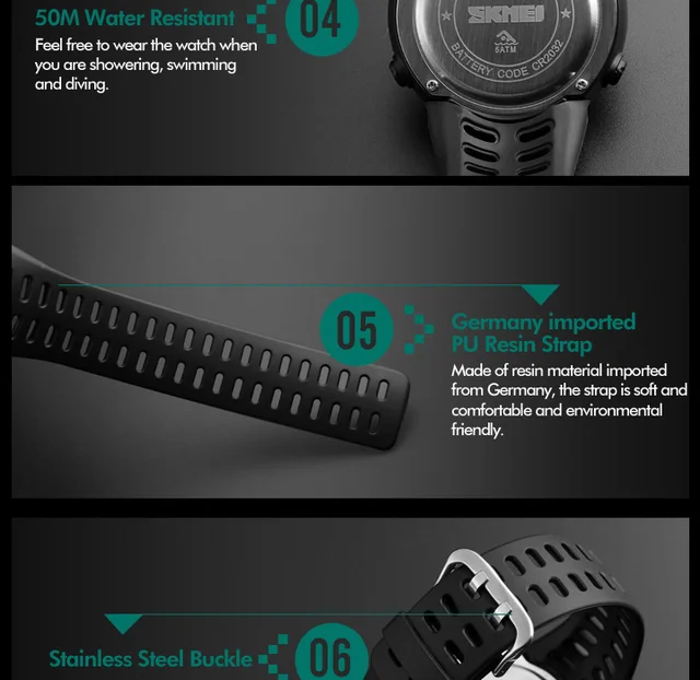 SKMEI Waterproof Mens Watches New Fashion Casual LED Digital Outdoor Sports Watch Men Multifunction Student Wrist watches -