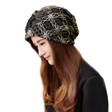 Тюрбаны для женщин, кружевная вязаная шапка, вязаная шапка-носок шапка куполообразная шапка s модная Цветочная женская зимняя Стильная шапка-бабочка