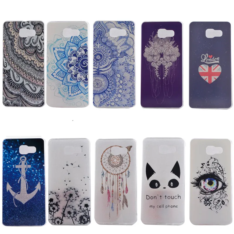 Fashion Dreamcatcher Dandelion Cat Anchor Pattern Soft TPU Case For Samsung Galaxy A9 A7 A5 A3 (2016) A710 A510 A310 Back Cover |