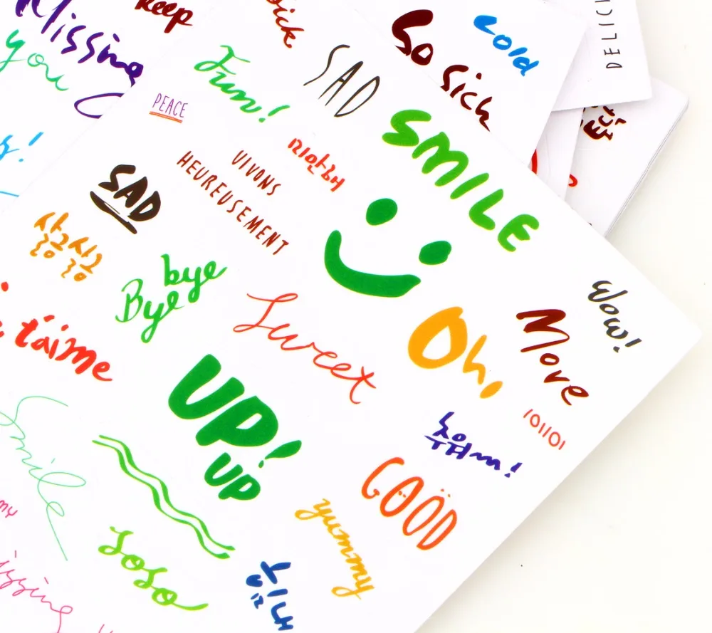 

Transparent PVC Art Word Sticker Tags Label Sticker DIY Scrapbooking For Gift Packaging Cake Envelopes Bags