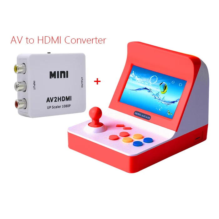 Портативная консоль для аркадной игры с джойстиком геймпадом Мини Портативный ретро Видео игровой плеер 3000 игр ТВ выход - Цвет: Red White AV2HDMI