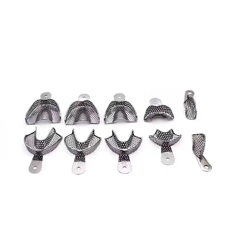 10pcs Dental Impression Trays Autoclavable Denture Instrument full set Trays 10pcs Dental Impression Trays Autoclavable Denture Instrument full set Trays