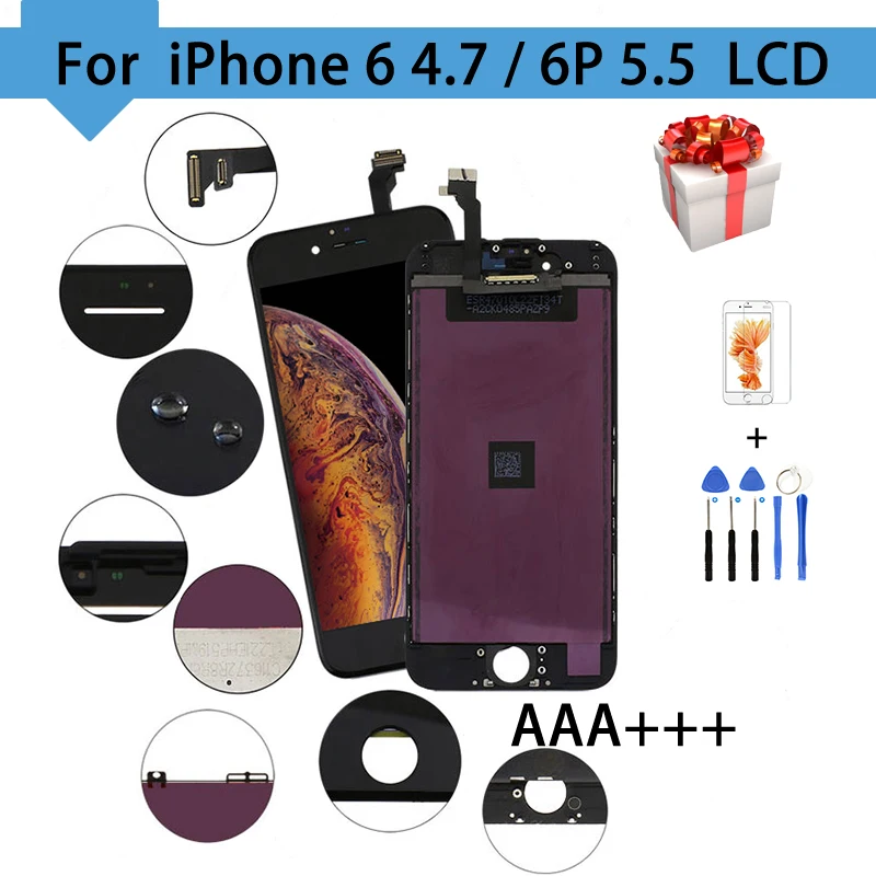Без битых пикселей для iPhone 6 Plus ЖК дисплей сенсорный экран дигитайзер сборка