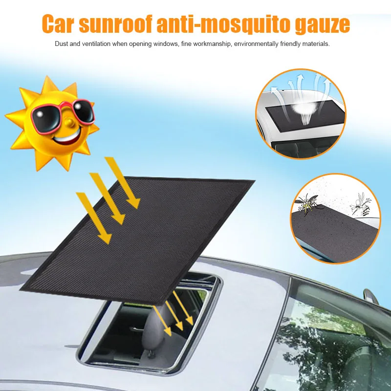 Magnetic Car Sunroof Sun Shade Breathable Mesh Mosquito Proof Overnight Camping Protectors Summer Hot M8617