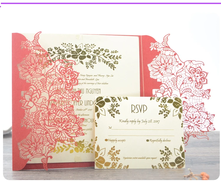 Лазерная резка бумаги в различных цветов и размеров быстрая отгрузка customlizable бумаги свадебные пустой пригласительный билет