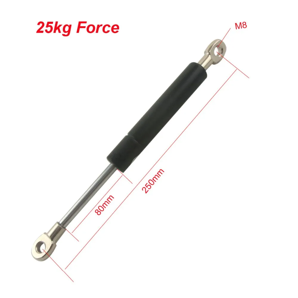 250mm Hole Pitch 80mm Stroke 25kg Force M8 Flat Head Size