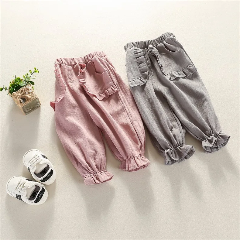 girls cotton pants new 2018 summer fashion style 65 110cm height girls
