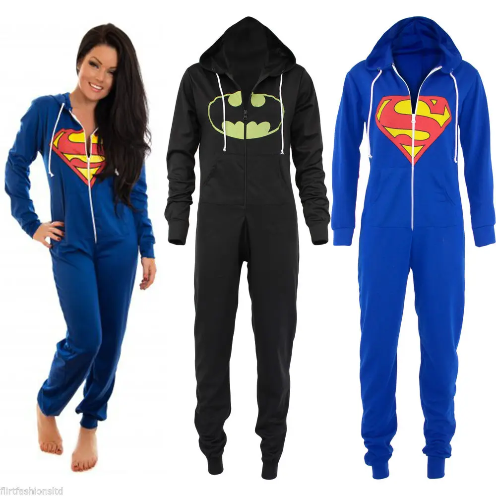 New Unisex Womens Mens Hooded Zip Onsie Playsuit Ladies All In One Jumpsuit