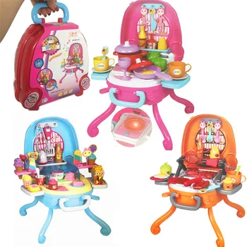 

Pretend Play Music Lighting Children BBQ Toy Simulation Kitchen Toys Set Suitcase Educational Outdoor Plastic Kids Barbecue Doll