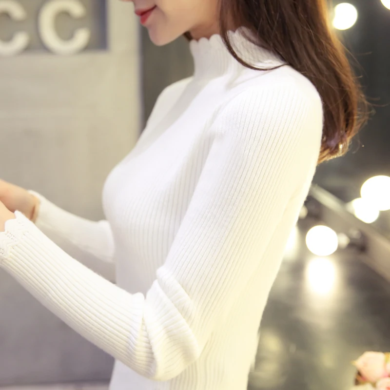 OHCLOTHING 2021 New Spring Autumn Fashion Women sweater high elastic sexy slim Warm tight Bottoming elegant Knitted Pullovers | Женская