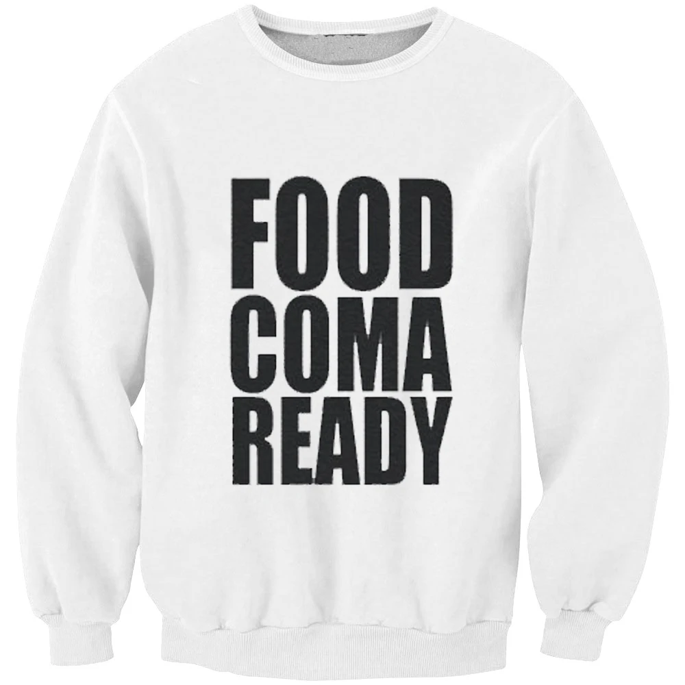 Funny Mens Hoodies Food Coma Ready Printed Thanksgiving Party
