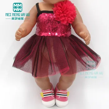 

Clothes for doll fit 43cm baby new born dolls accessories and American doll fashion Sequined dress
