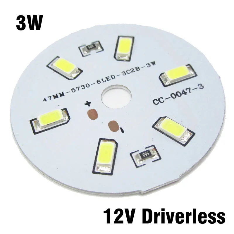 30 шт. 12 В 3 Вт светодиодный PCB, вход DC12V непосредственно без водителя SMD5730 лампа пластина белый/теплый белый панель источника света