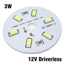 Panneau Source de lumière SMD5730 LED 12V 3W, 30 pièces, entrée dc 12V directement sans pilote, plaque de lampe blanche/blanche chaude