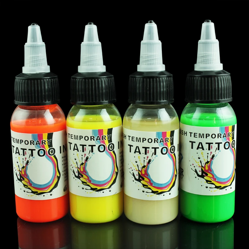 OPHIR 4 Colors Acrylic Paints Airbrush Temporary Tattoo Inks