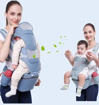 

4 IN 1 Multifunction Outdoor Kangaroo Baby Carrier with Hood Sling Backpack Infant Hipseat Adjustable Wrap Newborn Storage Bag