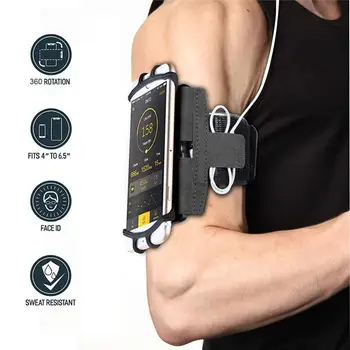 

VNSTRIP Universal Sport Exercise Armband Elastic Silicon Wrist band for phone 4.5 to 6.5 inch 360 Rotating Running Training bag