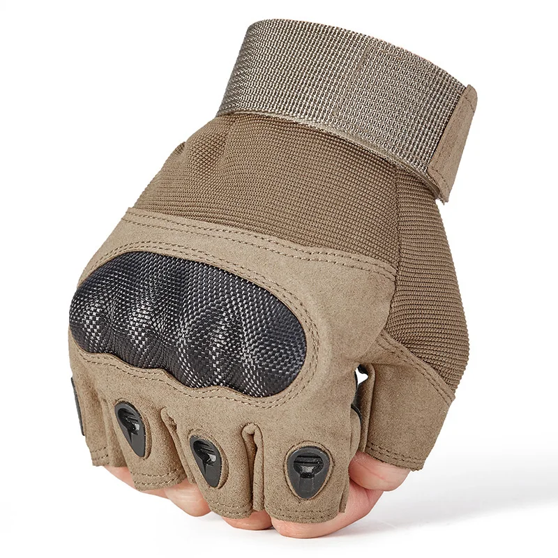 ReFire Gear Military Tactical Gloves Men Motorcycle Combat Half Finger Gloves Army Carbon Shell Shoot Paintball Airsoft Mittens