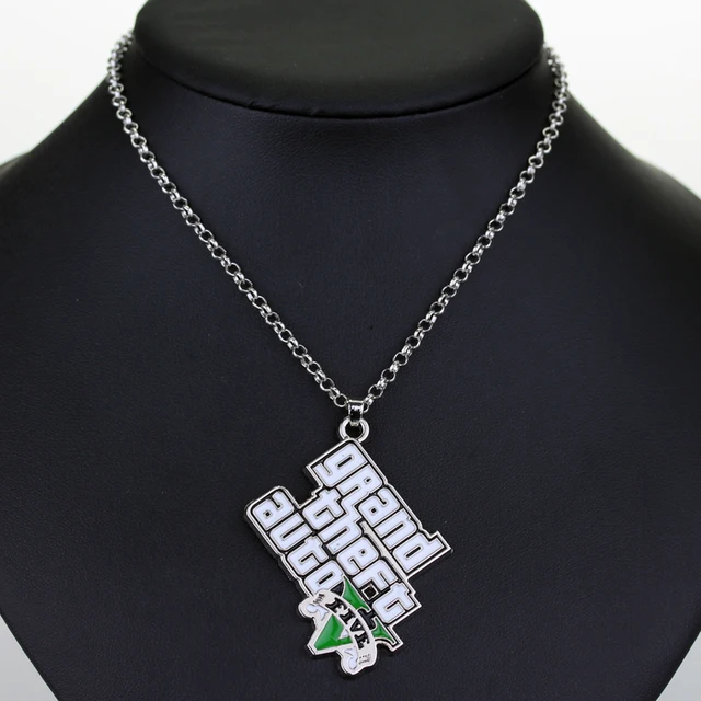 PS4 GTA 5 Game necklace Grand Theft Auto 5 Keychains For Men Fans Xbox