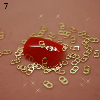 

K7 2018 News 700pcs/lot gold fluted metal nail art decorations design 3D alloy nail art charms 3D nail jewelry ,DIY