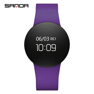 SANDA SD3 модные повседневные женские/мужские Смарт-часы с напоминанием о спящем мониторе, наручные часы с OLED сенсорным экраном, шагомером, спортивное платье, цифровые часы - Цвет: Purple