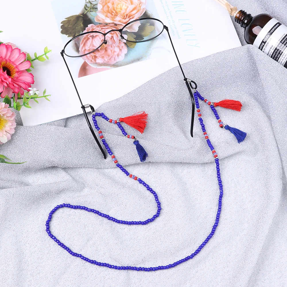 

1Pcs 75cm 2019 New Retro Beads Eyeglass Sunglasses Spectacle Cord with Tassels Neck Strap String Chain Link Holder Eyewear Cord