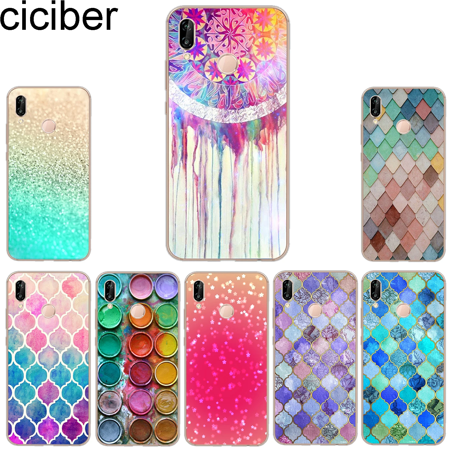 ciciber Phone Cases for Huawei P20 P8 P9 P10 Mate 20 10 9 Lite 2017 X Pro Soft TPU Back Cover P Smart 2019 Funda |