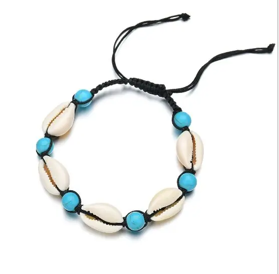 1pc Natural Seashell Handmade Hand Knit Bracelet Shells Bracelets Beach Ocean Crystal bead Jewerly 8278 | Украшения и аксессуары