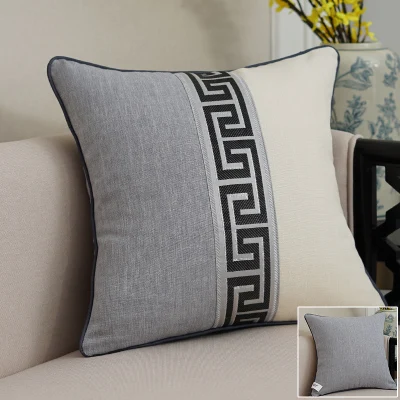 Patchwork Vintage Lace Cotton Linen Cushion Sofas Chair Lumbar Pillow Classic Backrest Home Decor Cushions Ethnic