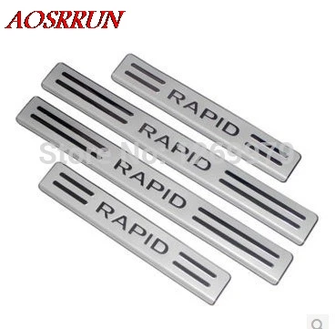 

2013 2014 2015 2016 2017 for Skoda rapid Stainless Steel Door Sill Plate car accessories car-styling for 3D sticker Car Interior