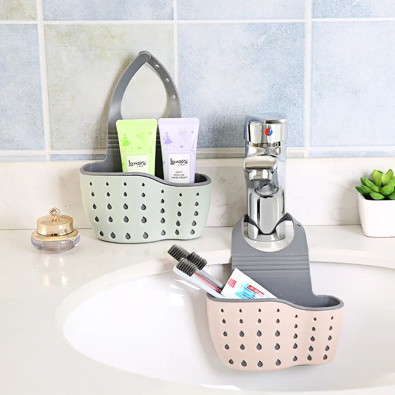

Kitchen Baskets Suction Cup Sink Shelf Soap Sponge Drain Rack Kitchen Sucker Type Storage Organizer Storage Basket Laundry Bag