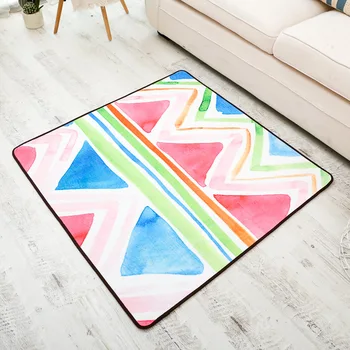 

Fashion Abstract Colorful Painting Flannel Hallway Living Room Carpet Area Rug Bathroom Kitchen Floor Foot Door Yoga Mat Square