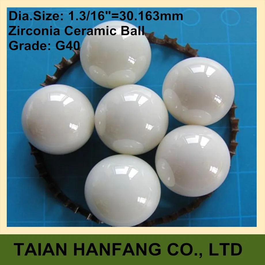 

1.3/16" 30.163mm ZrO2 Zirconia Oxide Ceramic Ball G40 1pc for valve ball,bearing, homogenizer,sprayer,pump 30.163mm ceramic ball