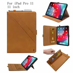 Для iPad Pro 11 чехол Ретро Бизнес дюймов 2018 крышка планшеты кожа откидная крышка с подставкой и кармашками для карт Чехлы бумажники