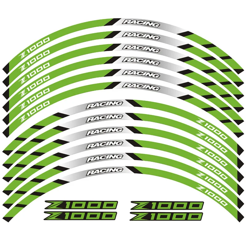 Новая высококачественная 12 шт подходит мотоциклетная наклейка для колес полоса светоотражающий обод для Kawasaki Z1000