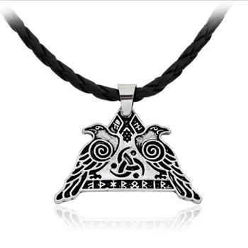

Triskele Ravens Necklace Pendant Triskelion Symbol Norse Vikings Runes Necklaces Pendants Odin's Raven Crow hammer