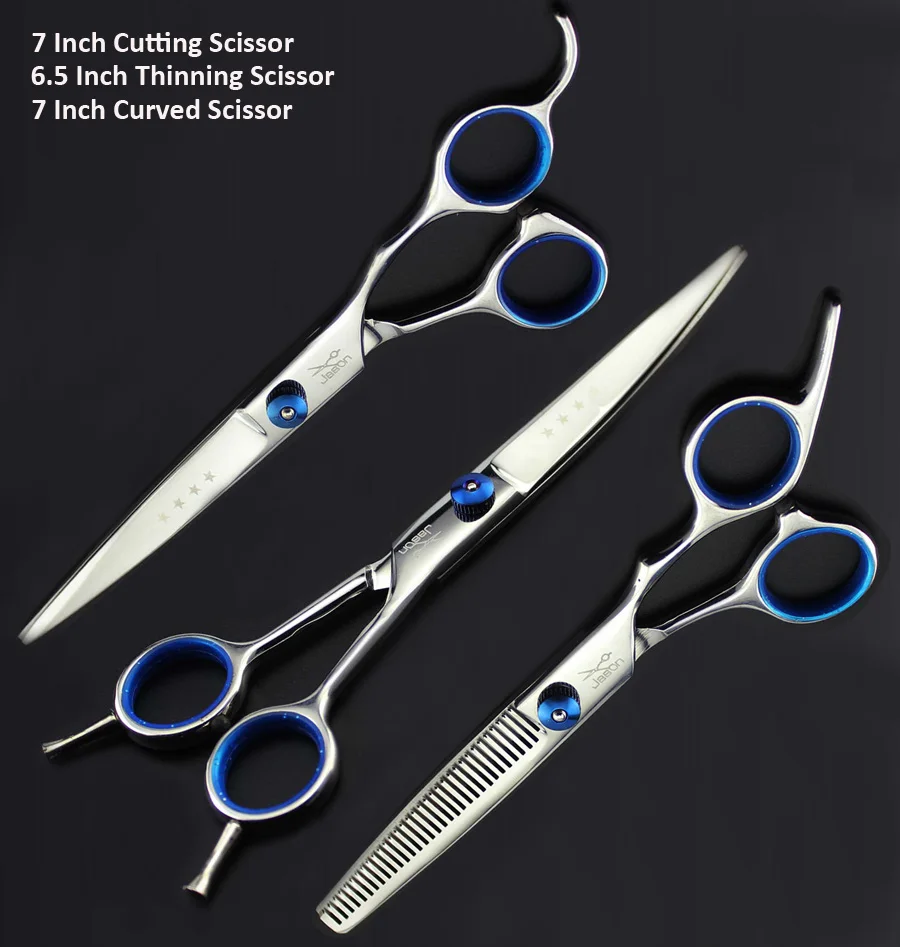 7 inch Professional Pet Grooming Scissors Set Dog Straight Hair Cutting