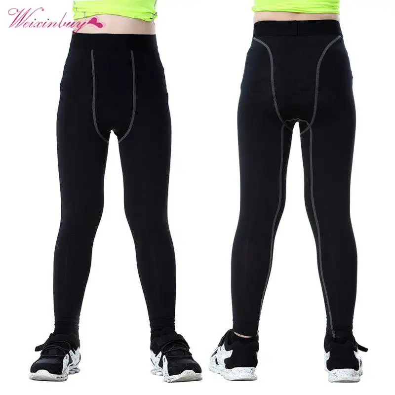 

WEIXINBUY Kids Boys Quick Dry Elastic Waist Casual Skinny Leggings Compression Pants