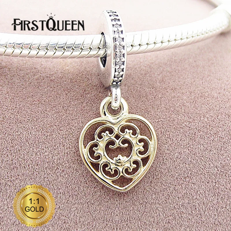 

FirstQueen 14k gold and silver dangle Charm Pendant For Bracelet DIY Jewelry Making For Christmas Gift Fine Jewelry