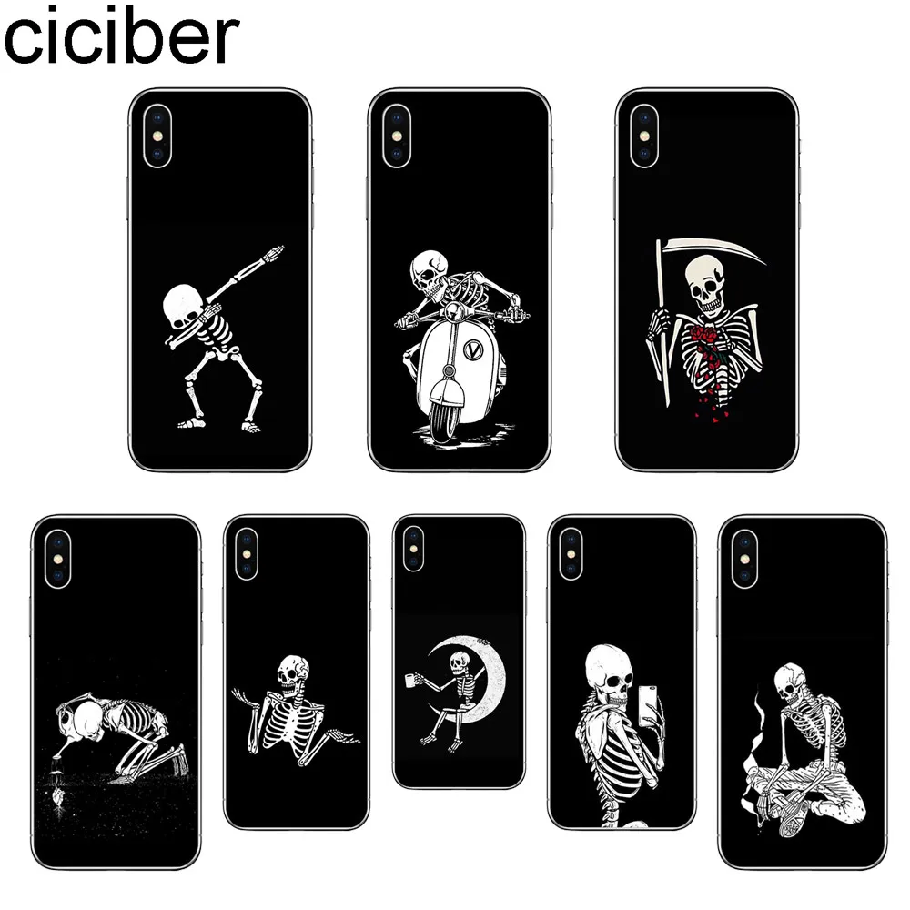 

ciciber Funny Satanic Skull for Apple iPhone 11 Pro Max Phone Case for iPhone X XR XS Max 7 8 6 6S Plus 5 5S SE Soft TPU Cover
