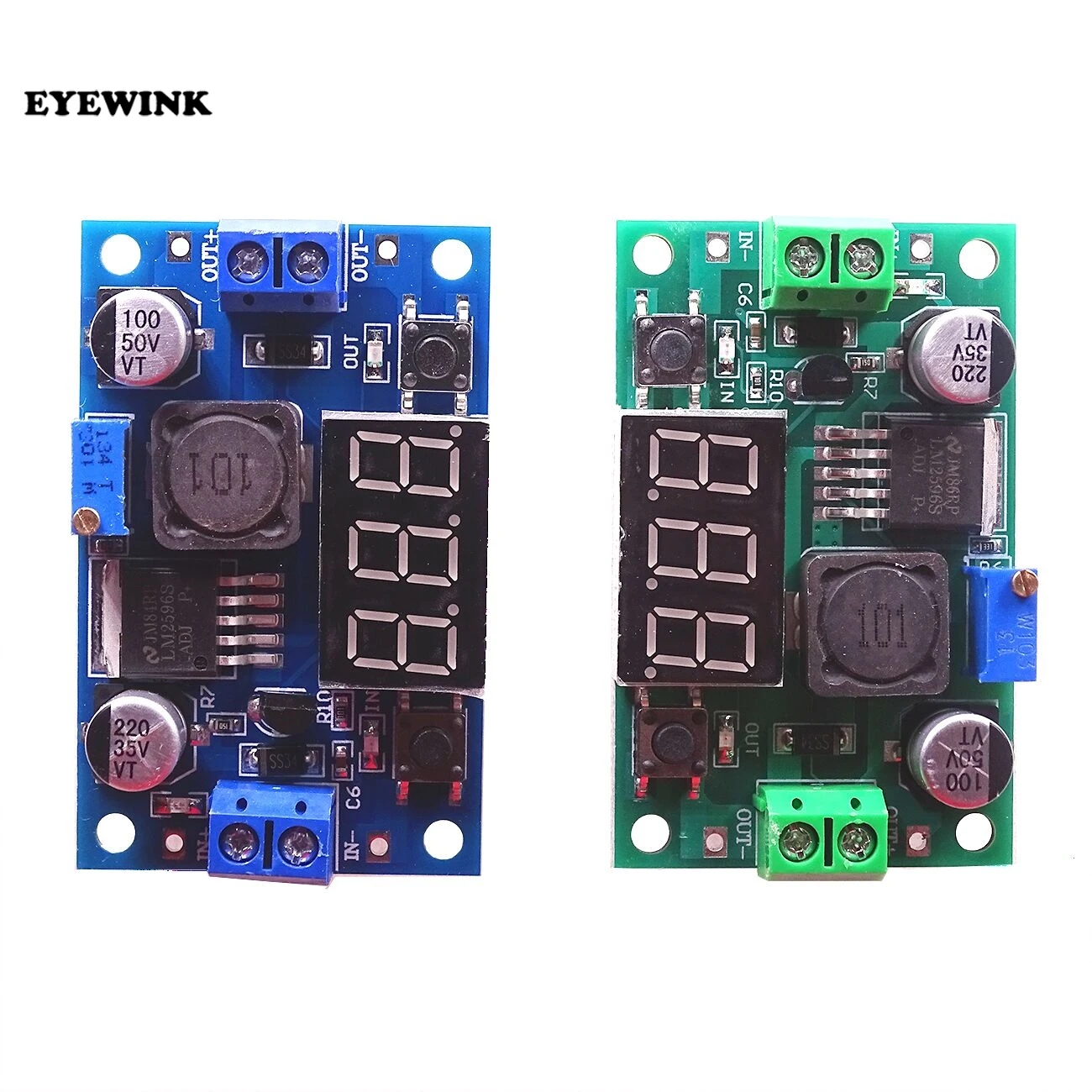 

10Pcs/Lot LM2596 module DC 4.0~40 to 1.3-37V Adjustable Step-Down Power Module + LED Voltmeter