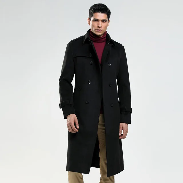 Woolen Coat Mens Fall/Winter Business Casual Cashmere Overcoat