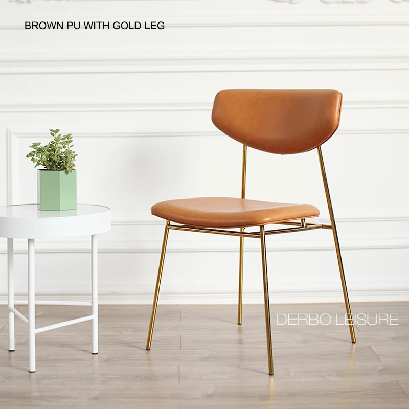 brown PU with gold leg