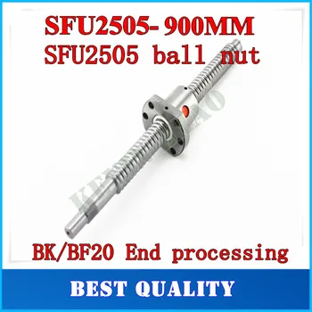 

25mm 2505 Ball Screw Rolled C7 ballscrew SFU2505 900mm BK20 BF20 end processing one 2505 flange single ball nut for CNC parts