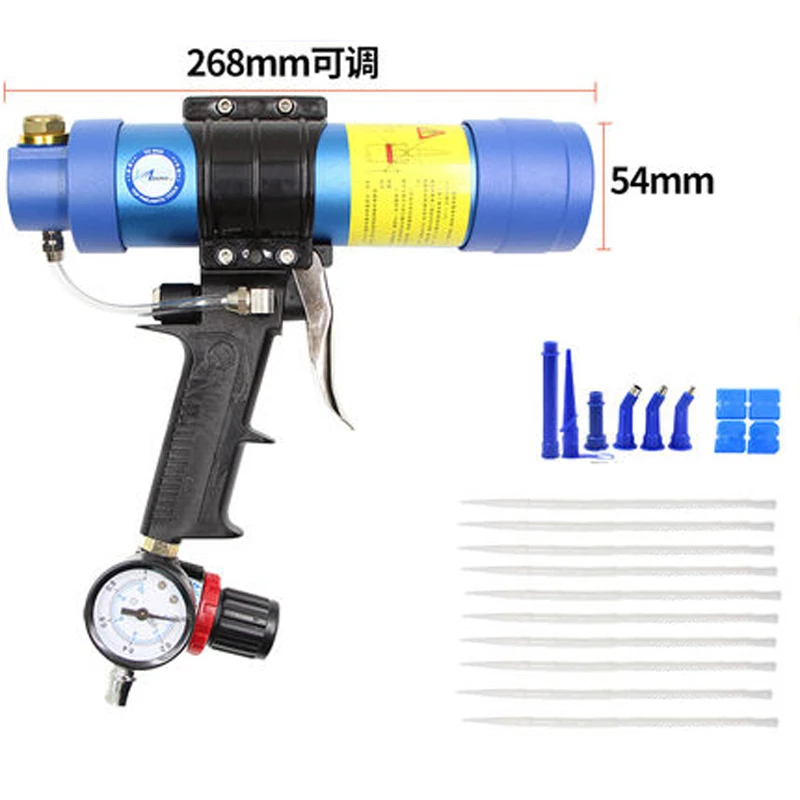 Caulking Gun 310ML Air Caulking Gun/Pneumatic Cartridge Dispenser Silicon Sealant Applicator Glass Gluing Tool Construction
