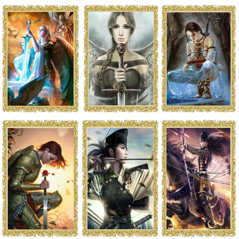 

2018 5d Diy Diamond Painting Girl Warrior Cross Stitch Full Diamond Embroidery Elves Pattern Rhinestone Pasted Painting fc1802