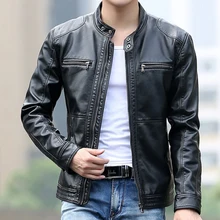 Lederjacke männer mode stehen kragen pilot schaffell mantel männlichen motorrad lederjacken jaqueta de couro Marke Kleidung